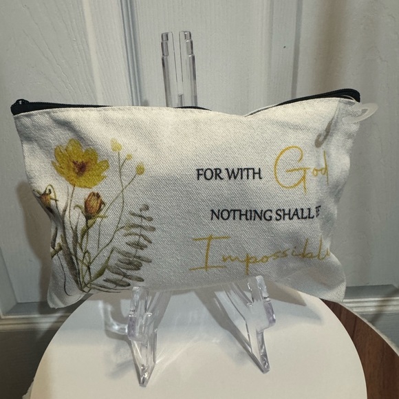 Accessories - Floral Inspirational Pouch with beautiful yellow flowers🌻🌻